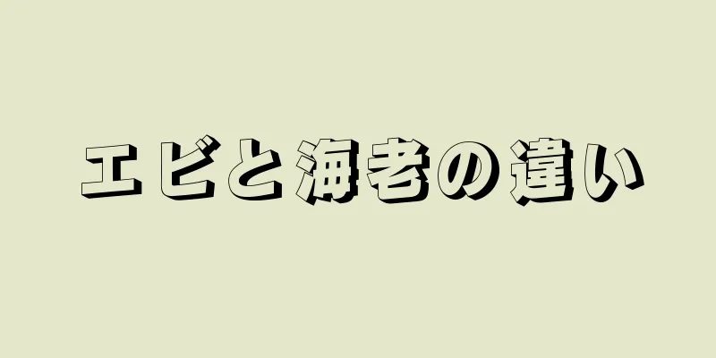 エビと海老の違い