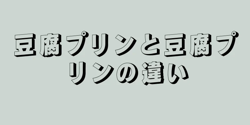 豆腐プリンと豆腐プリンの違い