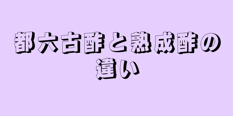 都六古酢と熟成酢の違い