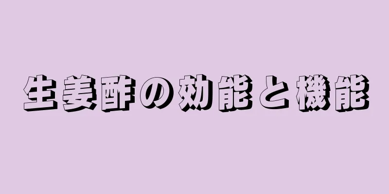 生姜酢の効能と機能