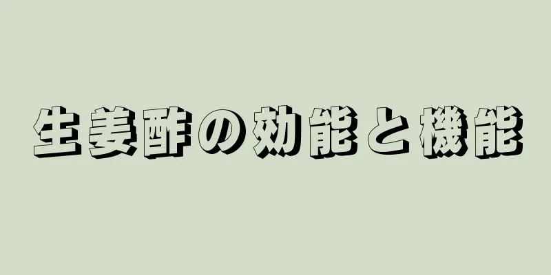 生姜酢の効能と機能