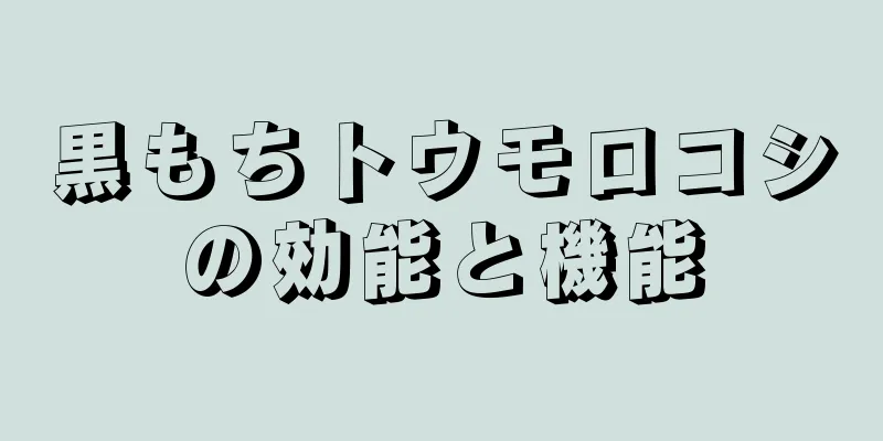 黒もちトウモロコシの効能と機能