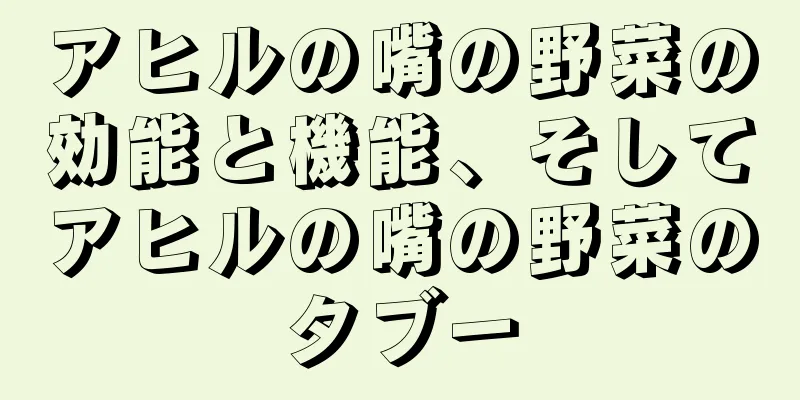 アヒルの嘴の野菜の効能と機能、そしてアヒルの嘴の野菜のタブー