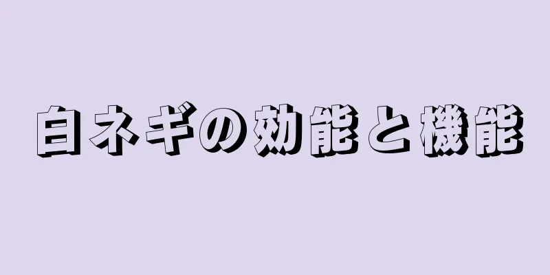 白ネギの効能と機能