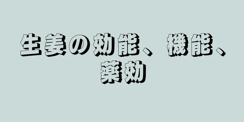 生姜の効能、機能、薬効