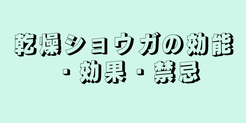 乾燥ショウガの効能・効果・禁忌