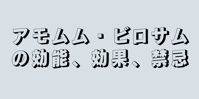 アモムム・ビロサムの効能、効果、禁忌