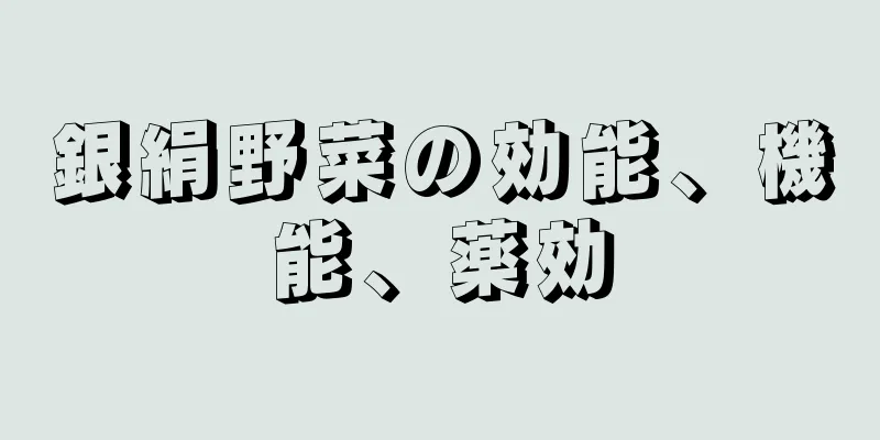 銀絹野菜の効能、機能、薬効