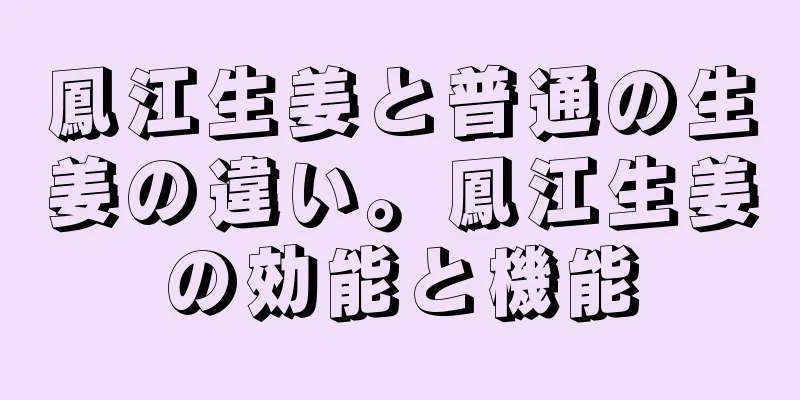 鳳江生姜と普通の生姜の違い。鳳江生姜の効能と機能