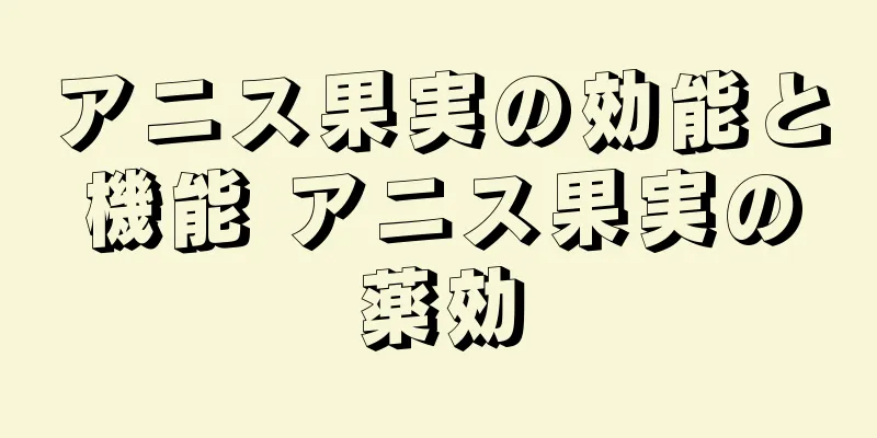 アニス果実の効能と機能 アニス果実の薬効
