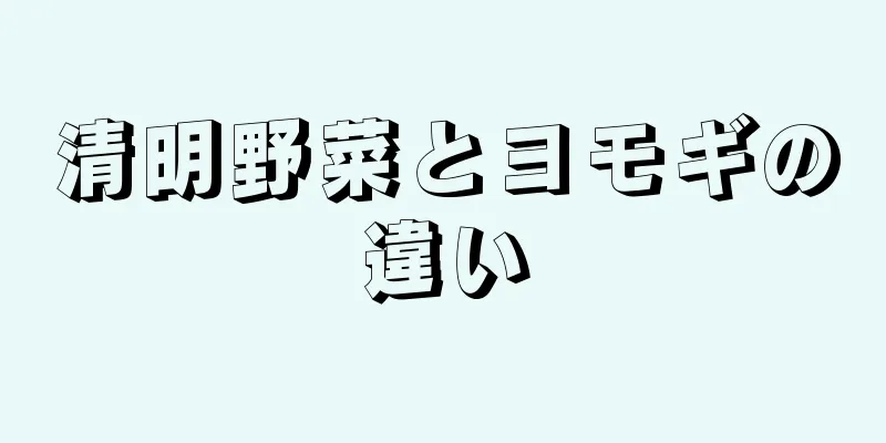 清明野菜とヨモギの違い