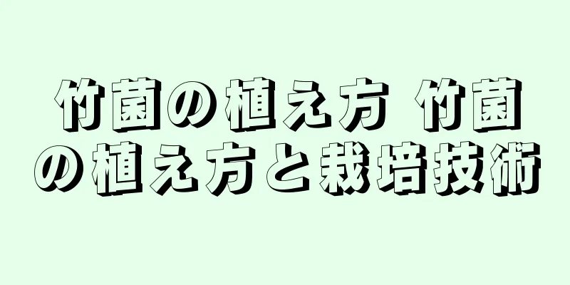 竹菌の植え方 竹菌の植え方と栽培技術