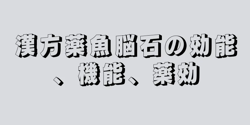 漢方薬魚脳石の効能、機能、薬効