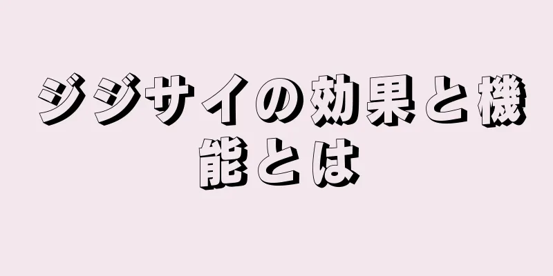 ジジサイの効果と機能とは