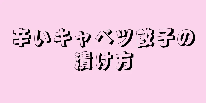 辛いキャベツ餃子の漬け方