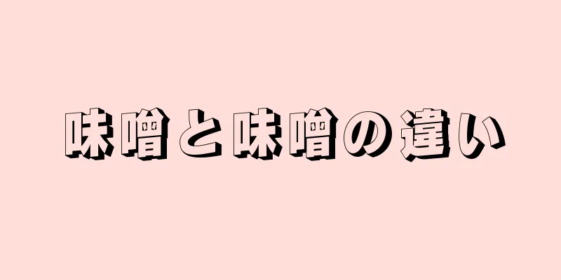 味噌と味噌の違い