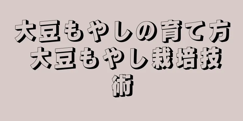 大豆もやしの育て方 大豆もやし栽培技術