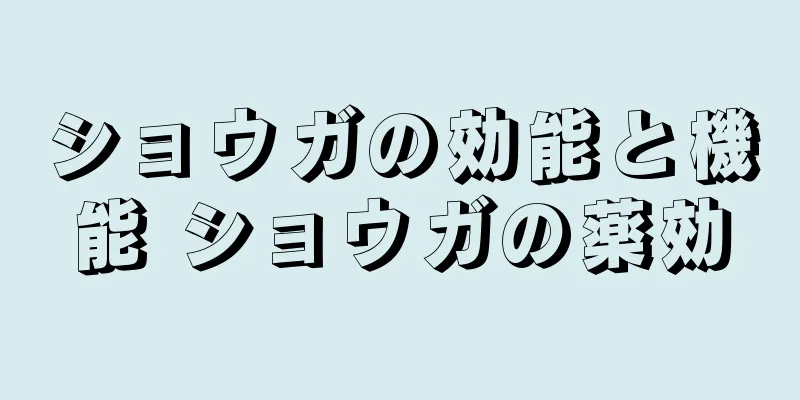 ショウガの効能と機能 ショウガの薬効