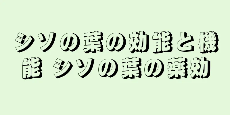 シソの葉の効能と機能 シソの葉の薬効