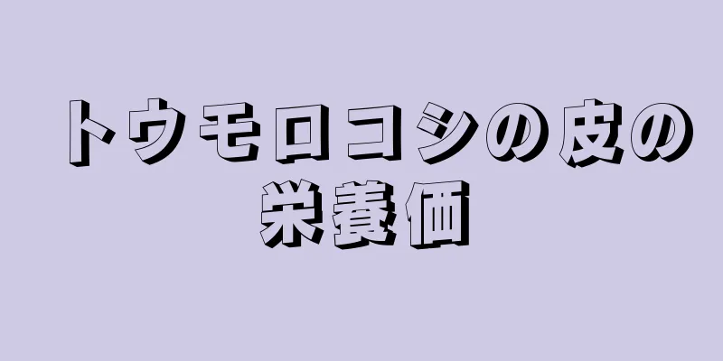 トウモロコシの皮の栄養価