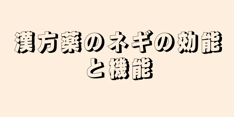 漢方薬のネギの効能と機能