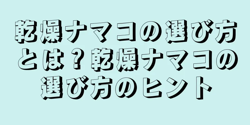 乾燥ナマコの選び方とは？乾燥ナマコの選び方のヒント