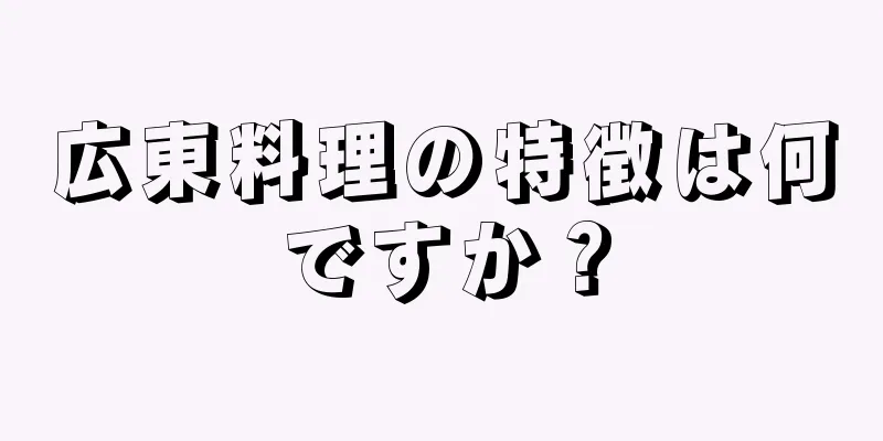 広東料理の特徴は何ですか？