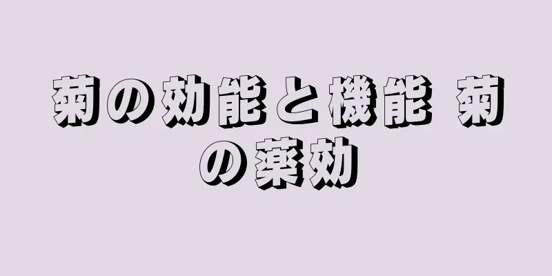 菊の効能と機能 菊の薬効