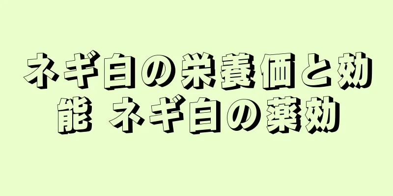 ネギ白の栄養価と効能 ネギ白の薬効