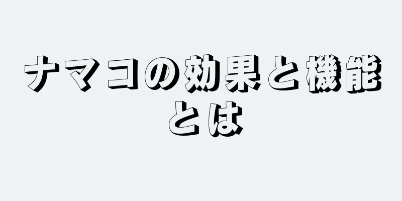 ナマコの効果と機能とは