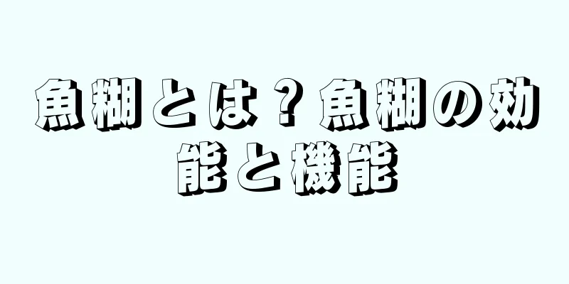 魚糊とは？魚糊の効能と機能