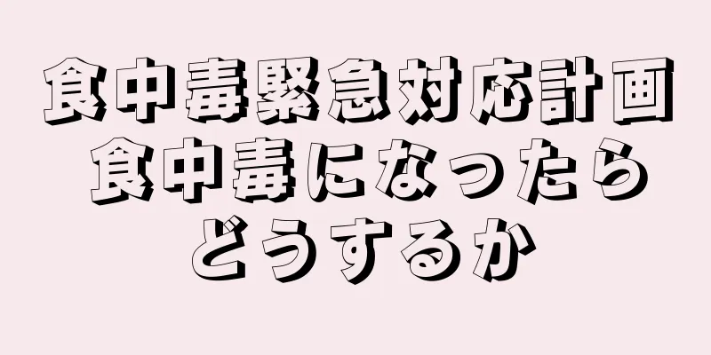 食中毒緊急対応計画 食中毒になったらどうするか