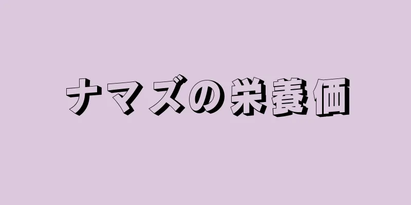 ナマズの栄養価