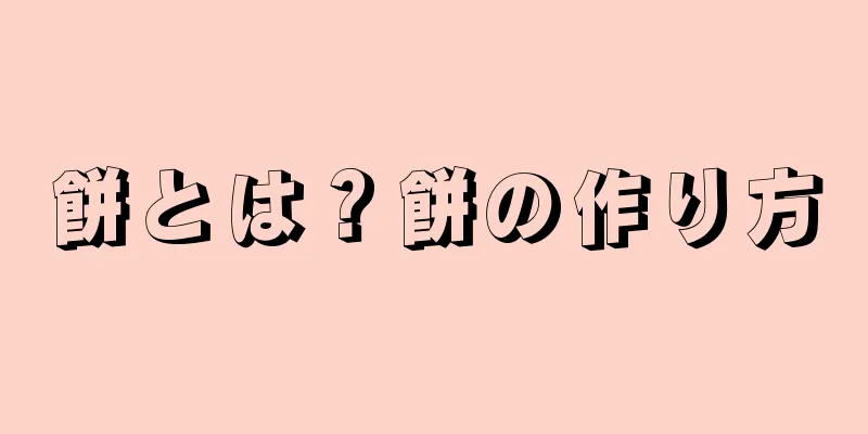餅とは？餅の作り方