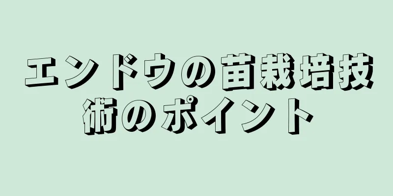 エンドウの苗栽培技術のポイント