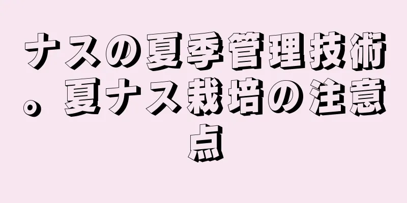 ナスの夏季管理技術。夏ナス栽培の注意点