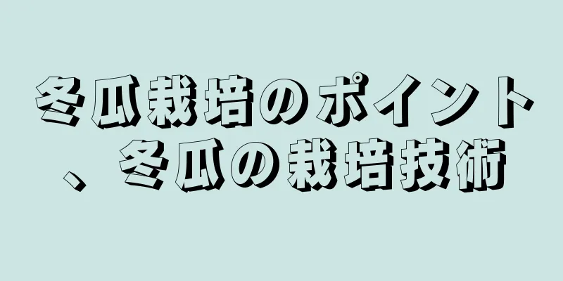 冬瓜栽培のポイント、冬瓜の栽培技術
