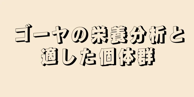ゴーヤの栄養分析と適した個体群