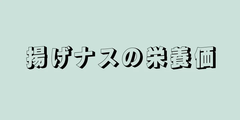 揚げナスの栄養価