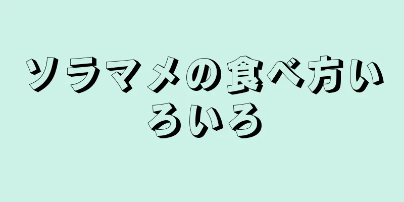 ソラマメの食べ方いろいろ