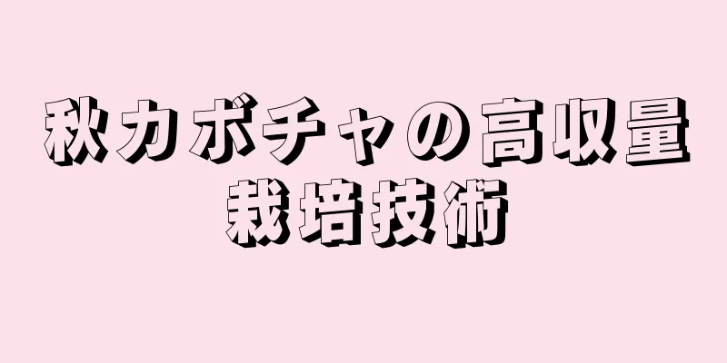 秋カボチャの高収量栽培技術