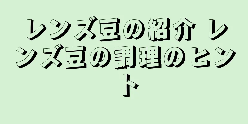 レンズ豆の紹介 レンズ豆の調理のヒント