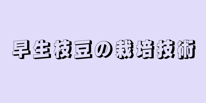 早生枝豆の栽培技術
