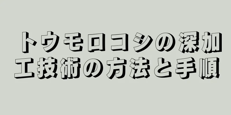 トウモロコシの深加工技術の方法と手順