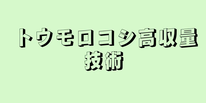 トウモロコシ高収量技術