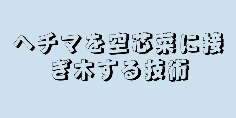 ヘチマを空芯菜に接ぎ木する技術