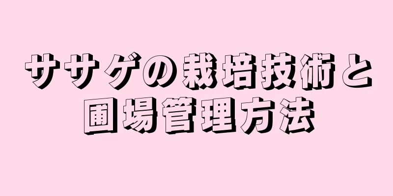 ササゲの栽培技術と圃場管理方法