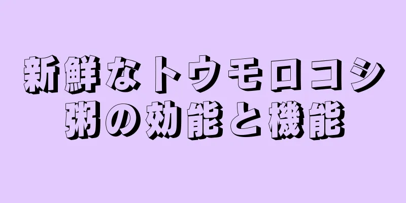 新鮮なトウモロコシ粥の効能と機能