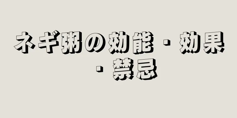 ネギ粥の効能・効果・禁忌