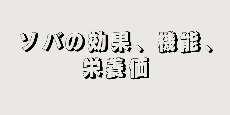 ソバの効果、機能、栄養価